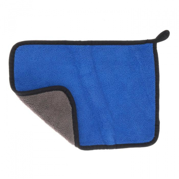 Тряпка для мытья авто, CARTAGE, микрофибра, 20×30 cм, сине-серая /5179747