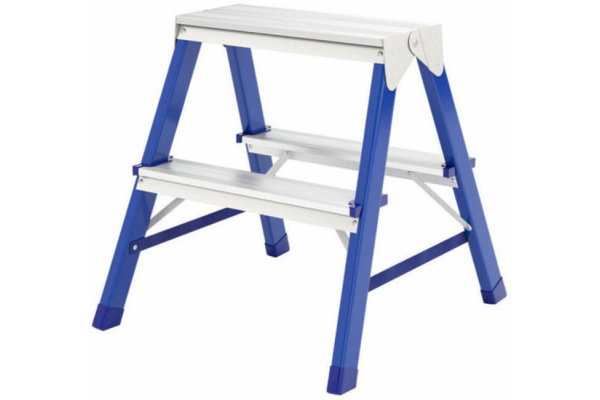 Лестница-стремянка стальная двусторонняя, 2 ступени, Н=45,5 см, вес 2,7 кг  65391