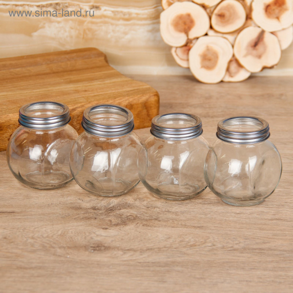 Набор банок для сыпучих продуктов 4 шт. по 200мл."Классика" 2366712