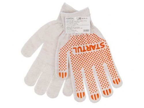 Перчатки х/б с ПВХ "Точка" 13класс с логотипом STARTUL (ST7163)