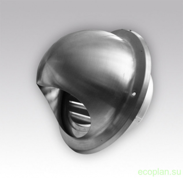 Вход стенной вытяжной металлический с фланцем 12,5ВМ