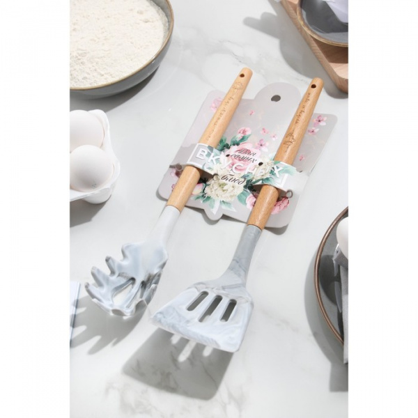 Набор ложка для спагетти и лопатка 37 см х 16 см х 2 см «Вкус счастья» /6258616