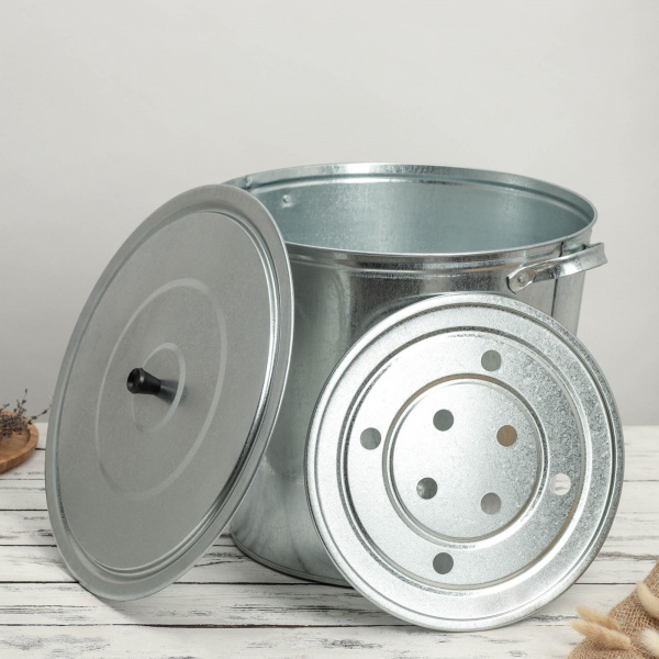 Бак для белья оцинкованный, 32 л, с решёткой, ГОСТ /192719