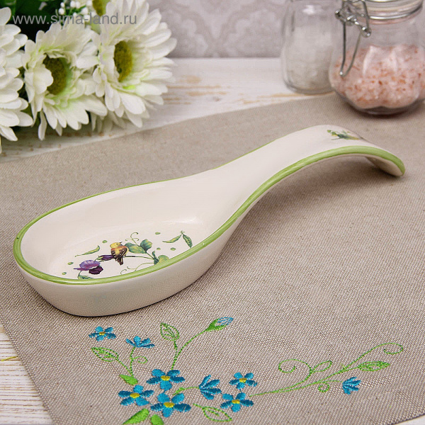 Подставка под ложку «Зелёный сад», 21,5×7,5×3,5 см 2532208