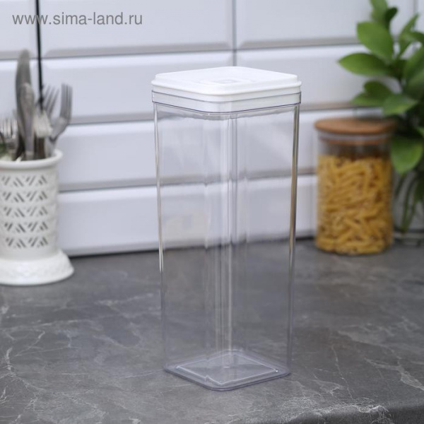 Емкость для сыпучих продуктов 2,25л, цвет прозрачный-белый 5374062