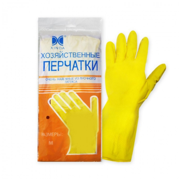 Перчатки хозяйственные латексные XINDA размер M/12400