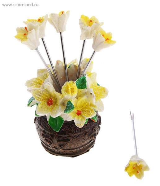 Набор шпажек "Букет нарцисcов" 6 шт 101955