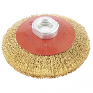 Щетка для УШМ, 100 мм, М14, "тарелка", витая проволока/74608