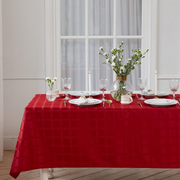 Скатерть "Этель" Geometry 150*220 +/-3см, цв.бордовый /6974104