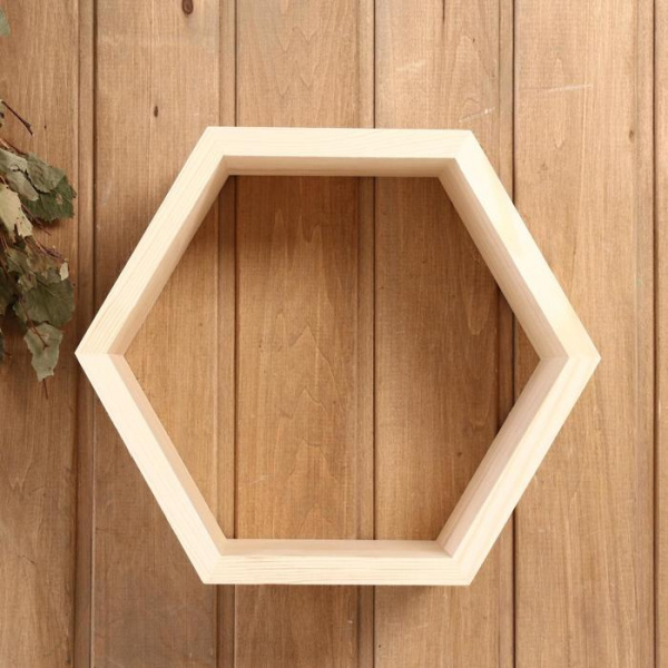 Полка "Соты" из СОСНЫ, 30х26х12 см/7004122