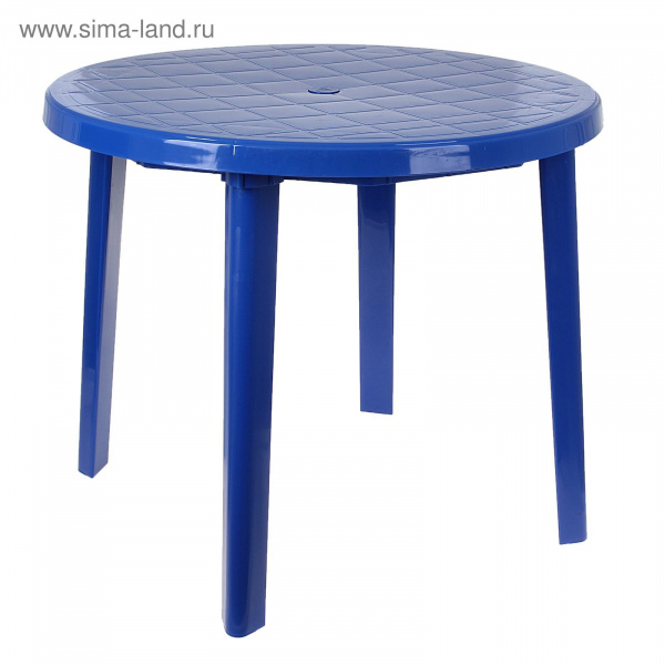 Стол круглый пластиковый синий 900х900х750    1350936