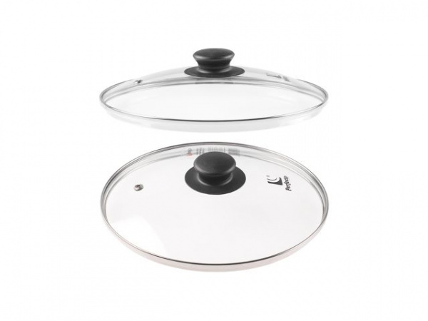 Крышка стеклянная, 200 мм, с металлическим ободом, круглая, PERFECTO LINEA 25-020020