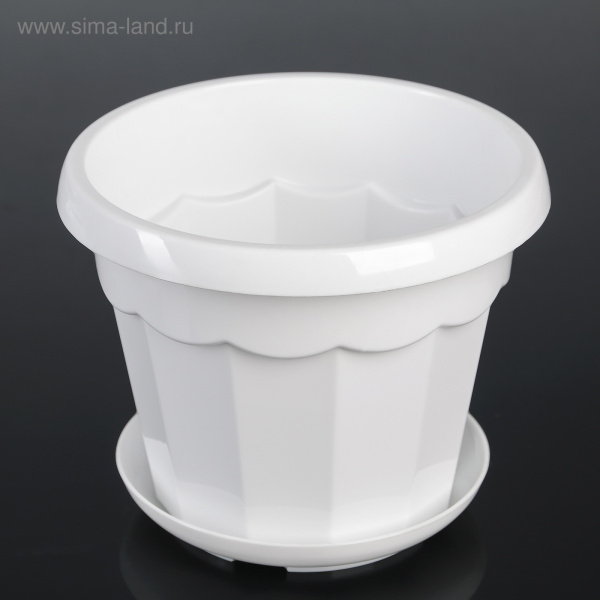 Горшок для цветов 1,8 л "Эрика", цвет белый/1345268