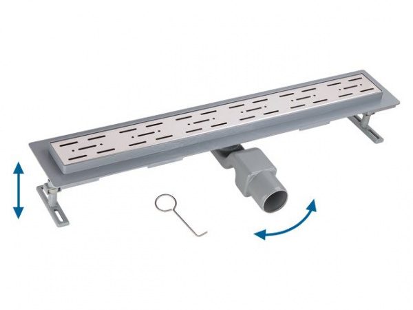Сливной трап горизонтальный D 50, реш. нерж., сухой затвор, 65х600мм, AV Engineering (AVE5016560)