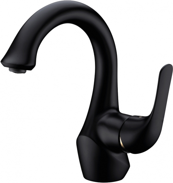 Смеситель LM5406BG для умывальника монолитный, черный/золото (Чехия)