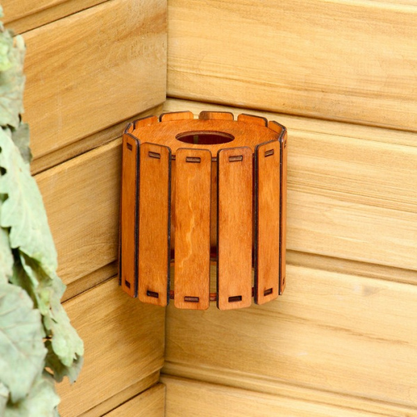 Плафон деревянный "Броня", коричневый, 10*10*10см   2691606