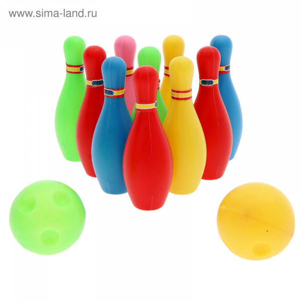 Набор для боулинга "Страйк" 10 кеглей 2 шара 2621106