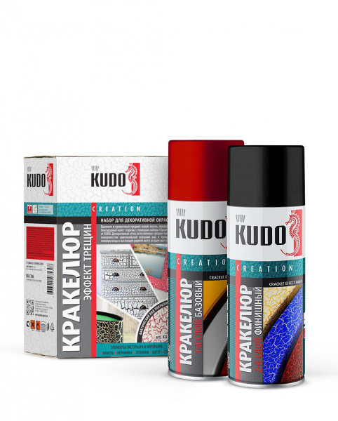 KU-C101 Кракелюр, эффект трещин. Набор эмалей. "Слоновая кость" по золоту.