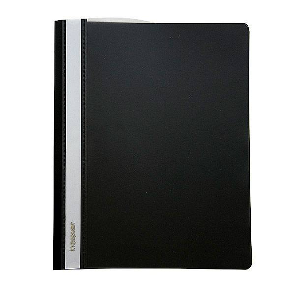 Папка-скоросшиватель INFORMAT А4, черная, пластик 180 мкм, карман для маркировки/049191