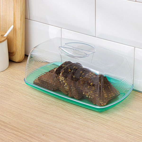 Хлебница «Fresh», 23,5×14×10 см, цвет мятный-полупрозрачный/3364881