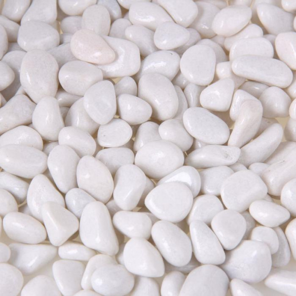 Грунт для аквариума "Галька цветная, белая" 800г фр 8-12 мм /1198697