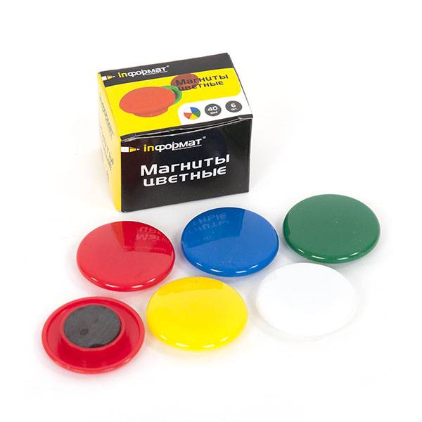 Магнит для досок inФОРМАТ d=40мм 6шт уп.