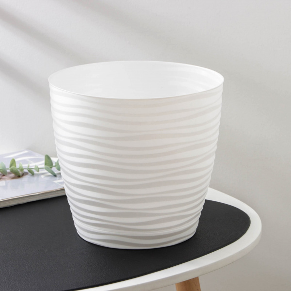 Горшок с поддоном «Дюна», 5,5 л, цвет белый /5385404