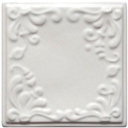 Изразцы "Виньетка" белый