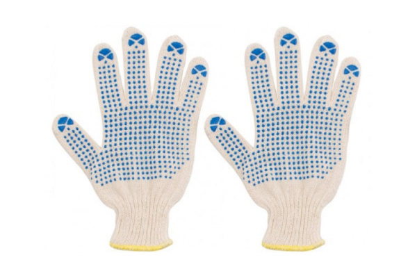 Перчатки вязаные х/б ПВХ Люкс/12493