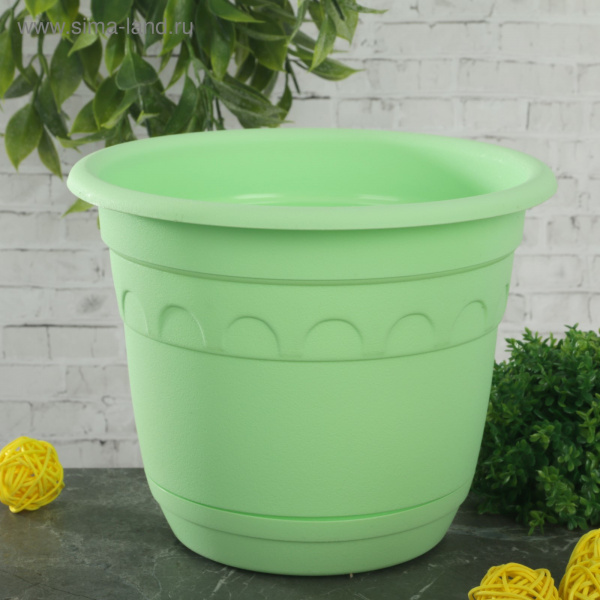 Горшок 1,8 л "Колывань" с поддоном d=18 см, цвет МИКС 1220059