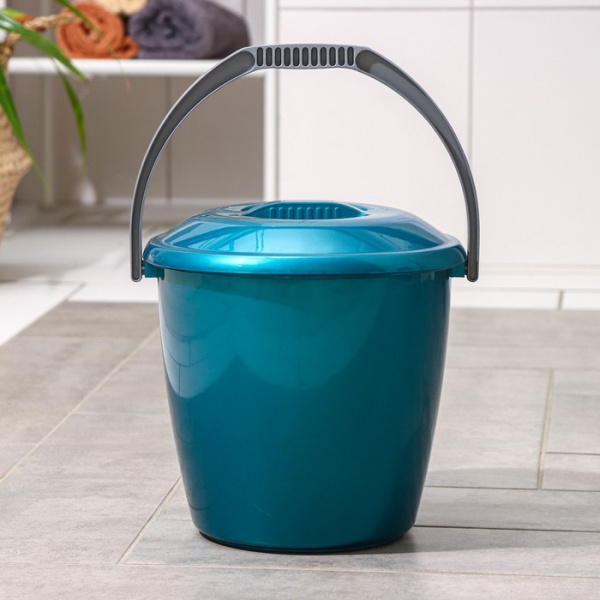 Ведро с крышкой «Удачное», 7 л, пластик, МИКС /9243593