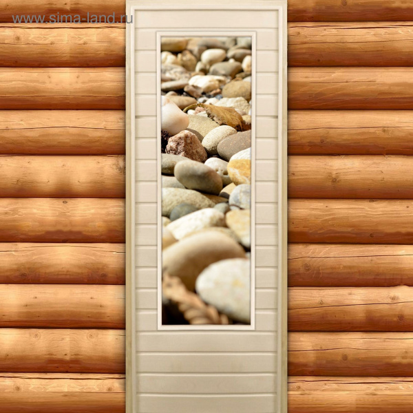 Дверь для бани и сауны "Галька. Элит" 180х70см /2854089