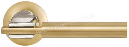 Ручка дверная, модель "Рио", золото/хром/66419