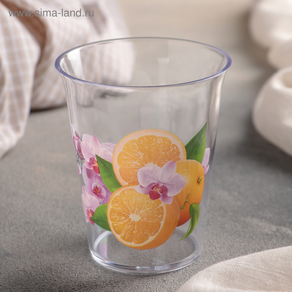 Стакан пластиковый 250мл "Экзотика"  МИКС  587178