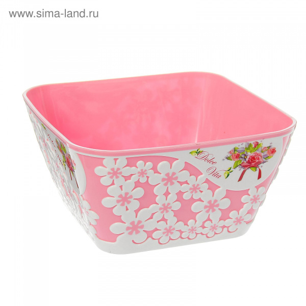 Салатник 1,5л  "Дольче Вита"  розово -белый   1325306