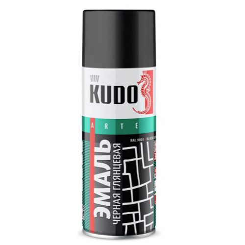 KU-1002 эмаль алкидная черная глянц. (520мл)RAL-9005