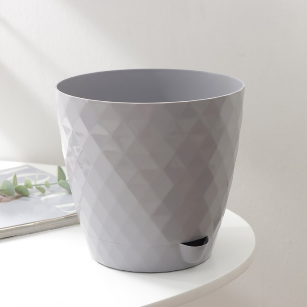 Горшок для цветов с прикорневым поливом «Румба», 3 л, цвет серый /9178154