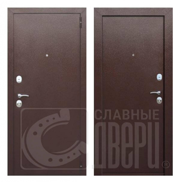 Дверь металлическая Гарда медный антик металл\металл (860х2050R)/Ferroni/047