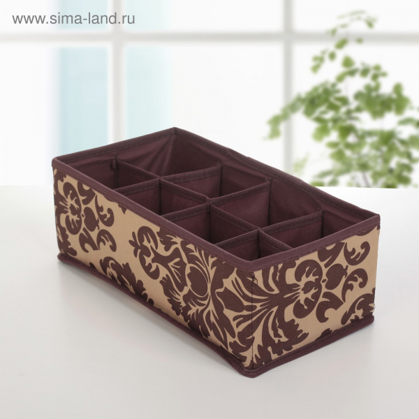 Кофр для мелких вещей "Шоколатье" 8 отд. коричнево-бежевый 709790