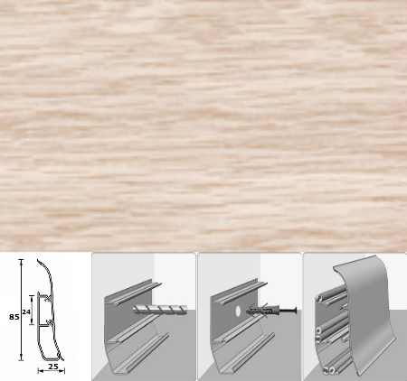 Плинтус ЭЛИТ МАКСИ Клен Вермонт кабель каналом