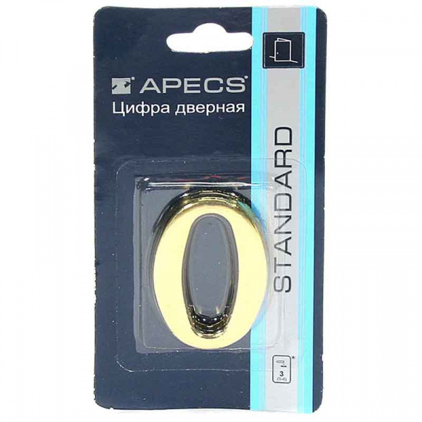 Цифра дверная Apecs золото №0/140023