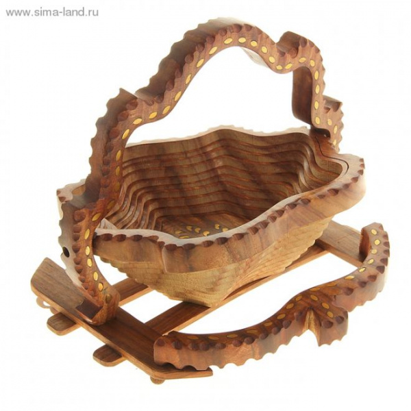 Ваза складная дерево "Лепесток" с ручкой  840234