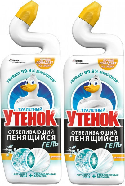 Туалетный Утенок 750мл Отбеливающий пенящий гель Цитрусовый 689083