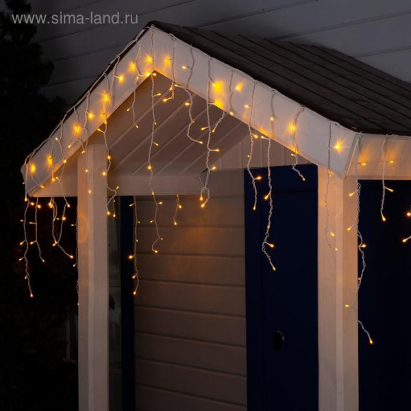 Гирлянда «Занавес» 2 × 3 м, прозрачная нить. свечение тёплое белое, 8 режимов, 220 В /3584225