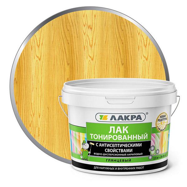 Лак вододисперсионный тонированный Лакра Сосна 2,5кг Л-с.
