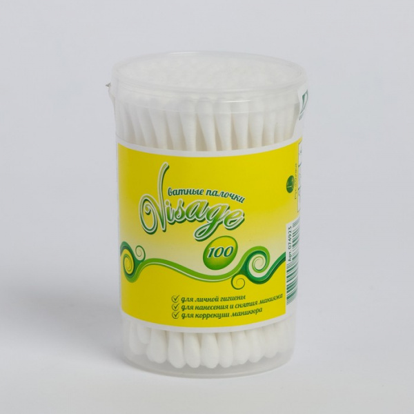 Ватные палочки РУСАЛОЧКА "VISAGE" круг.баночка 100шт. 074923