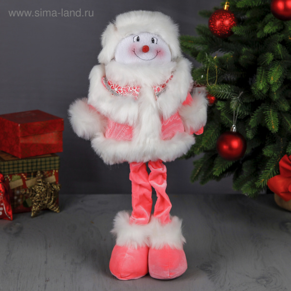 Мягкая игрушка "Снеговик" розовая 190031