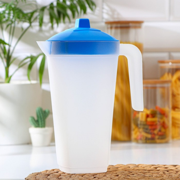 Кувшин с крышкой 2л 20х12х26см, цвет голубой/9171036