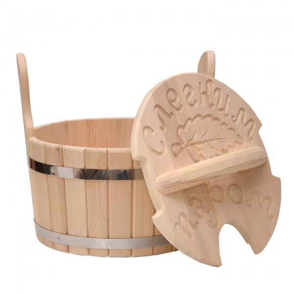 Запарник с крышкой 15 л, кедр   3857159