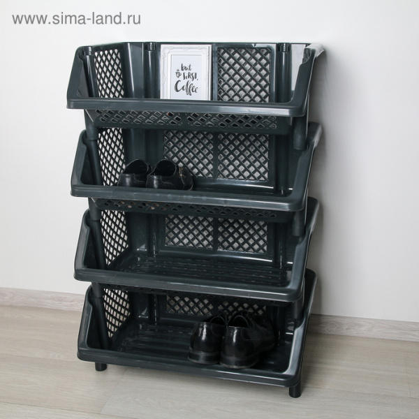 Этажерка напольная для хранения 4-х секционная «Эконом», цвет МИКС/4777964